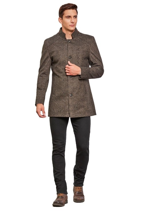 Men Coat Brown Color