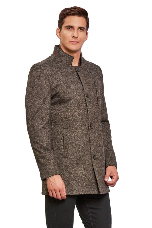 Men Coat Brown Color