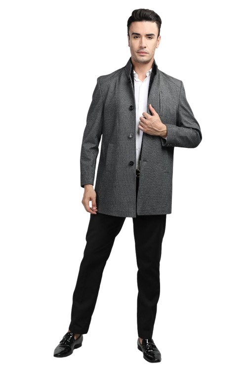 Men Coat Steel Color