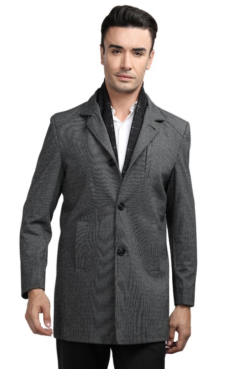 Men Coat Steel Color