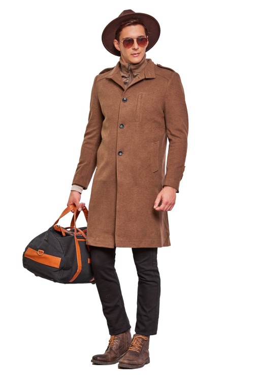 Men Coat Biscuit Color