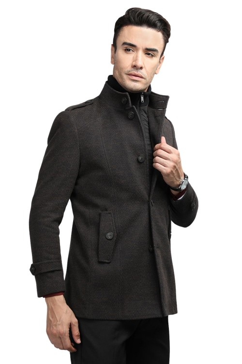 Men Coat Coffee Color