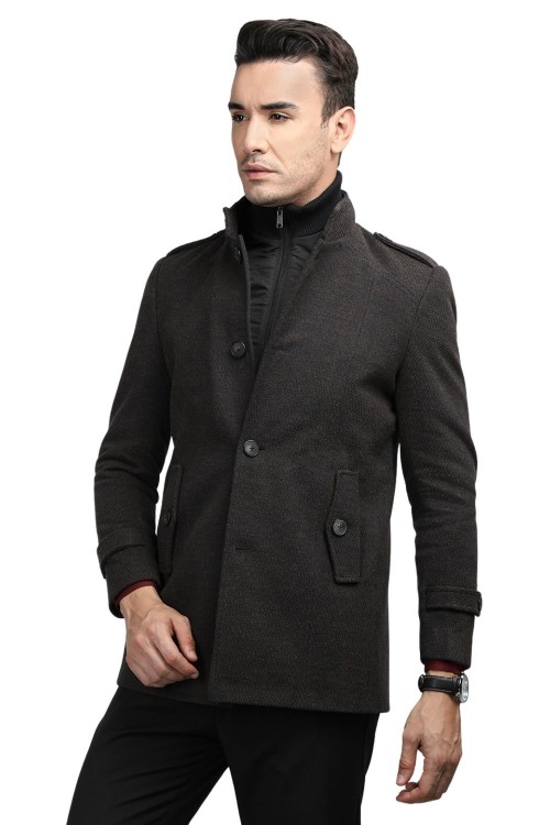 Men Coat Coffee Color