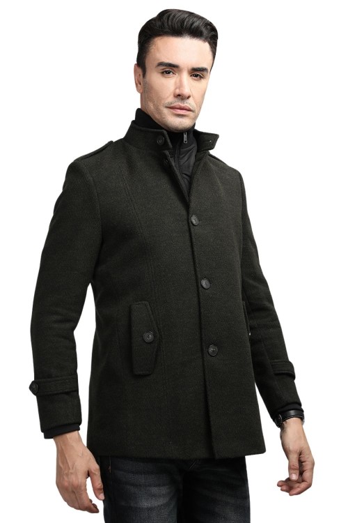 Men Coat Olive Color