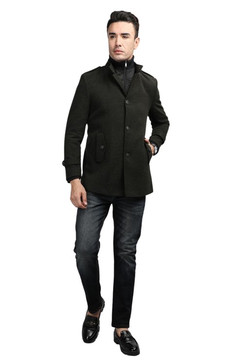 Men Coat Olive Color