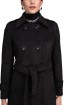 Women Double Breasted Coat Black