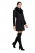 Women Double Breasted Coat Black