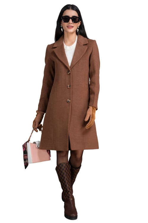 Women Coat Chestnut